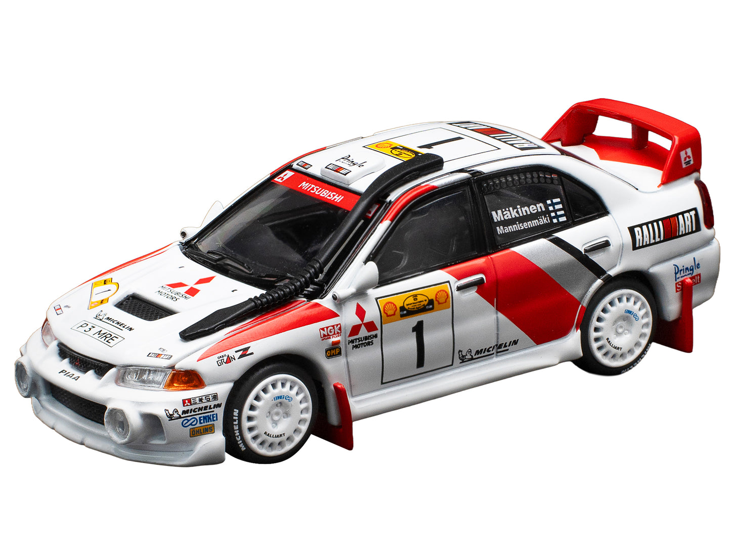 Mitsubishi Lancer Evolution IV RHD (Right Hand Drive) #1 Tommi Makinen - Risto Mannisenmaki "Safari Rally Kenya" (1998) 1/64 Diecast Model Car by Pop Race