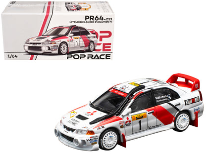 Mitsubishi Lancer Evolution IV RHD (Right Hand Drive) #1 Tommi Makinen - Risto Mannisenmaki "Safari Rally Kenya" (1998) 1/64 Diecast Model Car by Pop Race