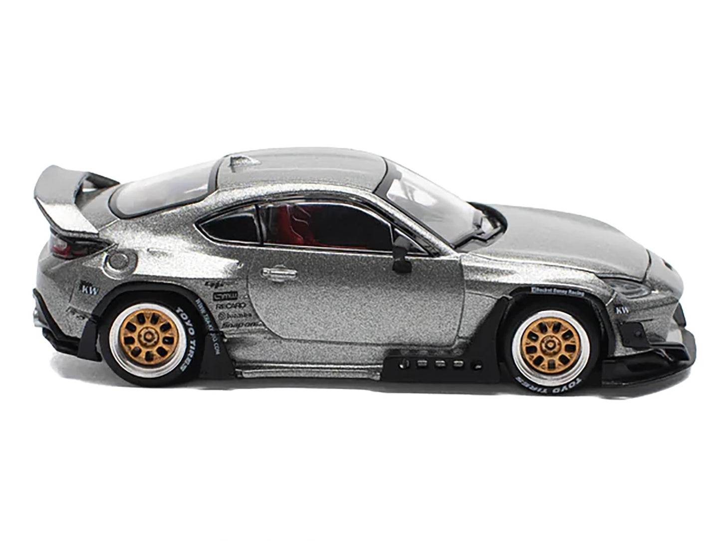 Toyota Pandem GR86 Silver Metallic 1/64 Diecast Model Car by Pop Race-DiecastModeler.com
