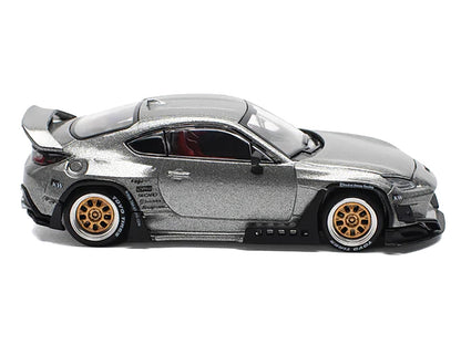 Toyota Pandem GR86 Silver Metallic 1/64 Diecast Model Car by Pop Race-DiecastModeler.com