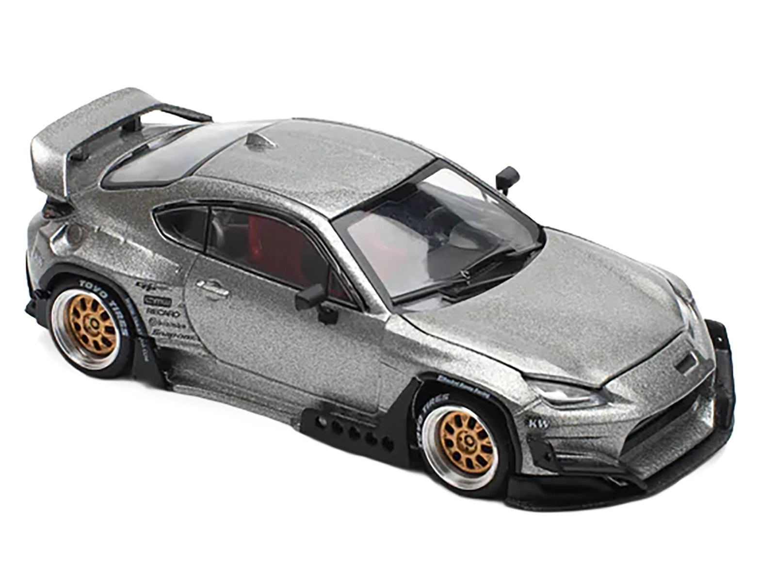 Toyota Pandem GR86 Silver Metallic 1/64 Diecast Model Car by Pop Race-DiecastModeler.com