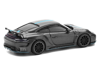 992 Stinger GTR Carbon Edition with Blue Stripe 1/64 Diecast Model Car by Pop Race