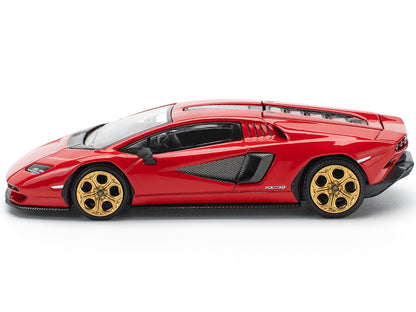 Lamborghini Countach LPI 800-4 Red with Carbon Accents 1/64 Diecast Model Car by Pop Race