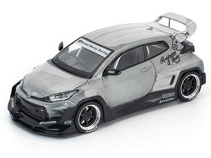 Toyota "Pandem" GR Yaris RHD (Right Hand Drive) Raw Metal 1/64 Diecast Model Car by Pop Race