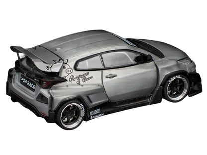 Toyota "Pandem" GR Yaris RHD (Right Hand Drive) Raw Metal 1/64 Diecast Model Car by Pop Race