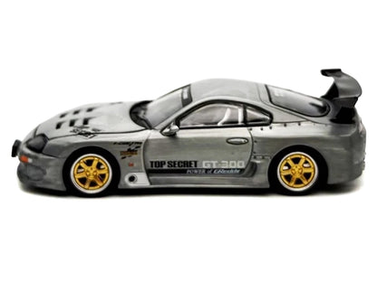 Toyota Supra "Top Secret" GT300 RHD (Right Hand Drive) Raw Metal "Vintage Diecast Expo Hong Kong 2025" 1/64 Diecast Model Car by Pop Race