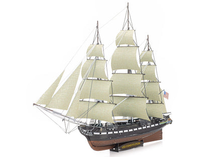 Model Kit USS Constitution Warship (Challenging Difficulty) Steel Model by Metal Earth