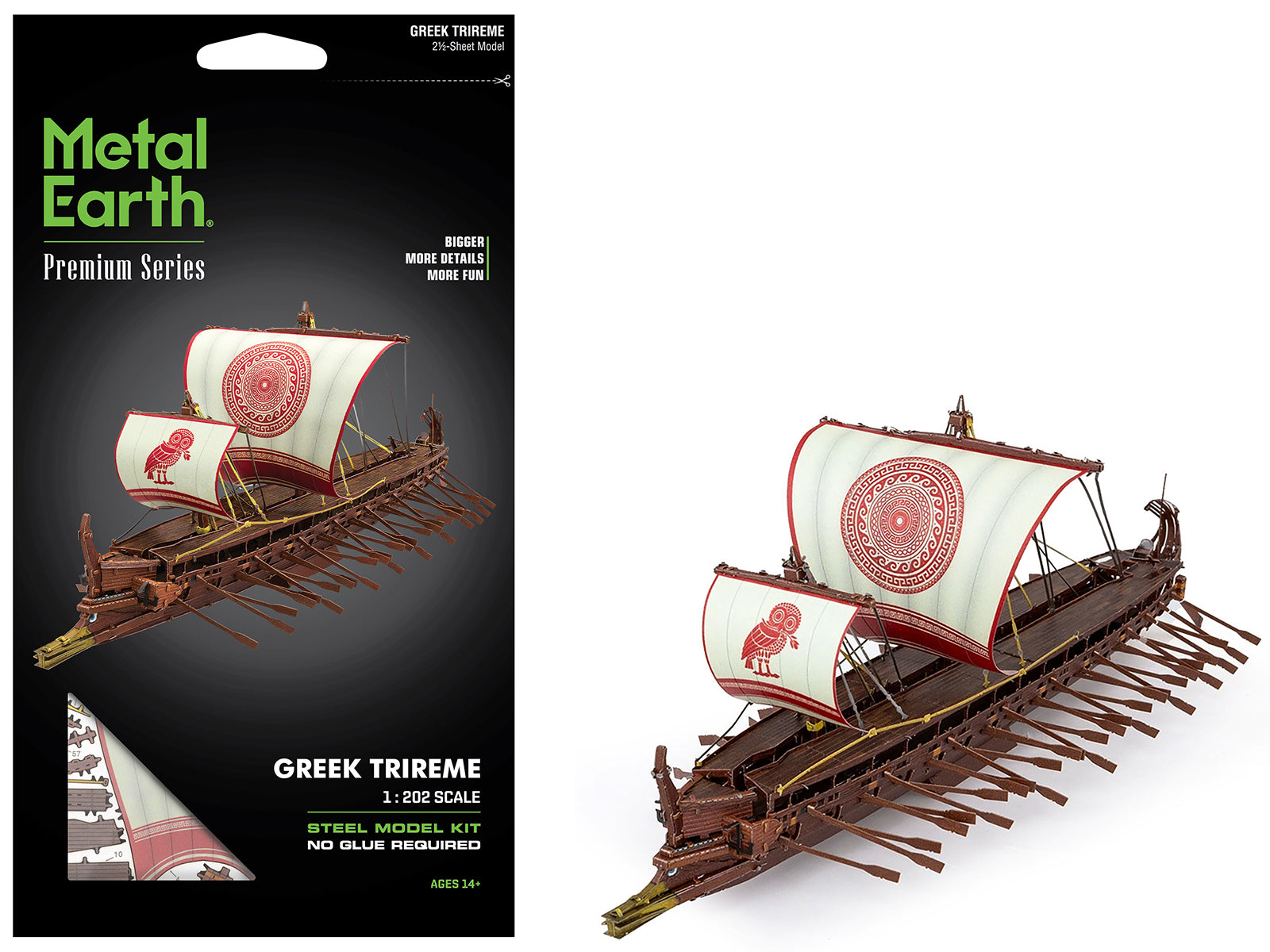 Model Kit Greek Trireme Warship (Expert Difficulty) Steel Model by Metal Earth-DiecastModeler.com