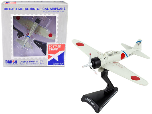 Mitsubishi A6M2 Zero Fighter Aircraft V-107 "Tainan Koukutai - Saburou Sakai" Imperial Japanese Navy 1/97 Diecast Model Airplane by Postage Stamp-DiecastModeler.com