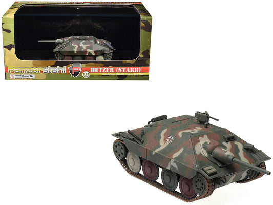 Hetzer (Starr) Tank Destroyer "Kampfgruppe Milowitz Prague" (1945) German Army 1/72 Diecast Model by Panzerstahl