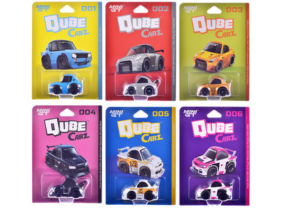 "QubeCarz" Series #1 Set of 6 pieces 1/64 Diecast Model Cars by Mini GT-DiecastModeler.com