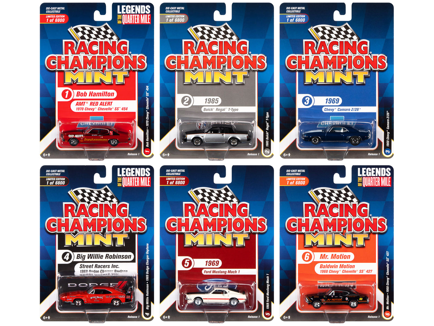 "Racing Champions Mint 2022" Set of 6 Cars Release 1 1/64 Diecast Model Cars by Racing Champions-DiecastModeler.com