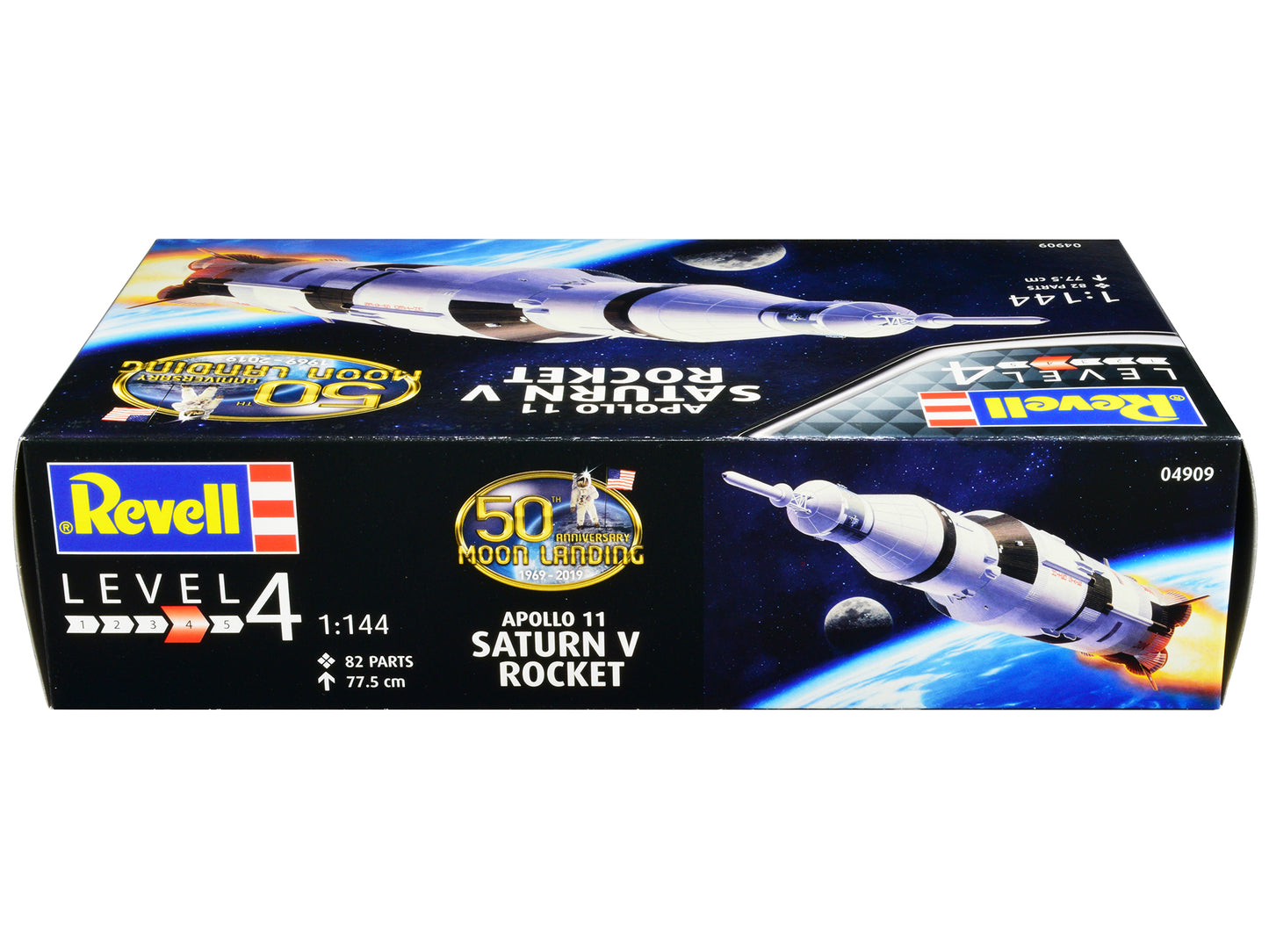 Level 4 Model Kit Apollo 11 Saturn V Rocket "50th Anniversary Moon Landing" 1/144 Scale Model by Revell-DiecastModeler.com