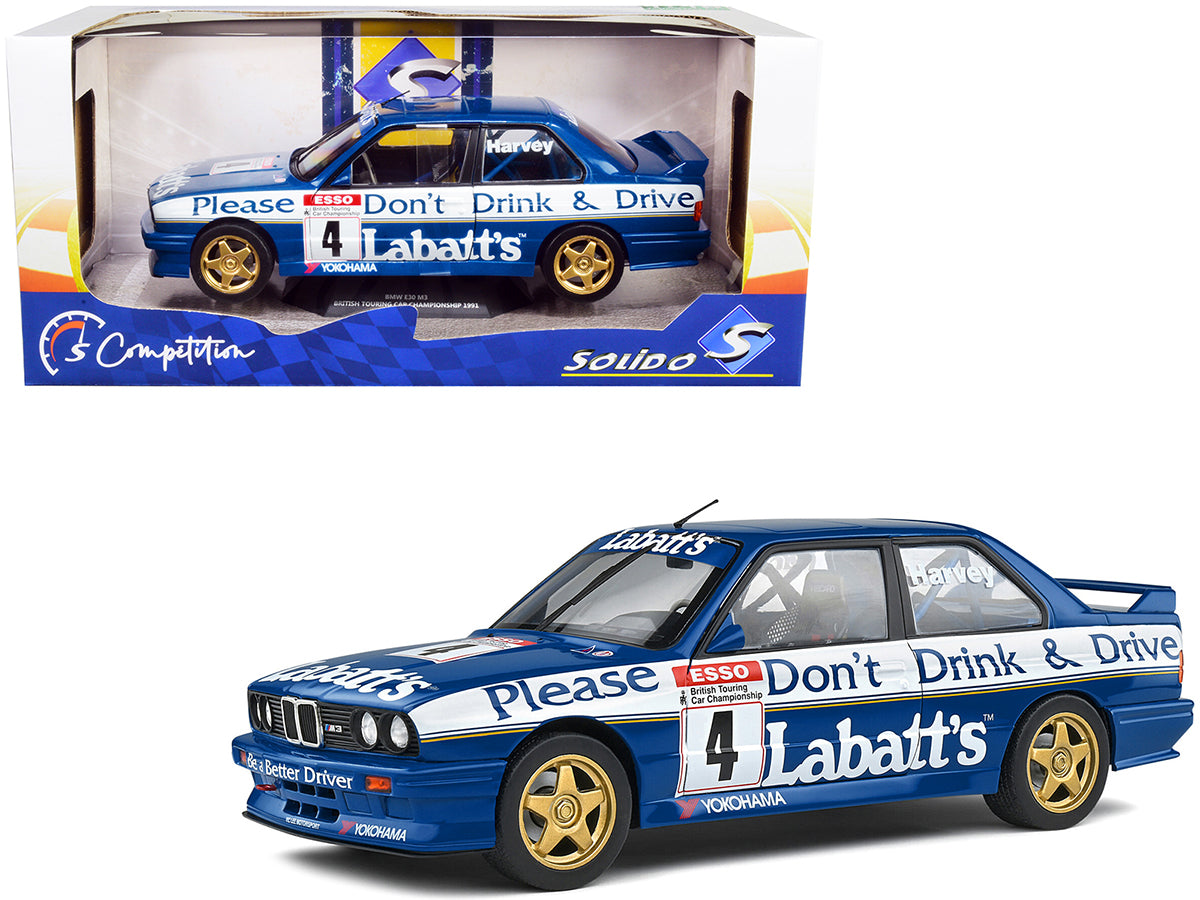 BMW E30 M3 #4 Tim Harvey "Labbatt's" BTCC British Touring Car Championship (1991) "Competition" Series 1/18 Diecast Model Car by Solido-DiecastModeler.com