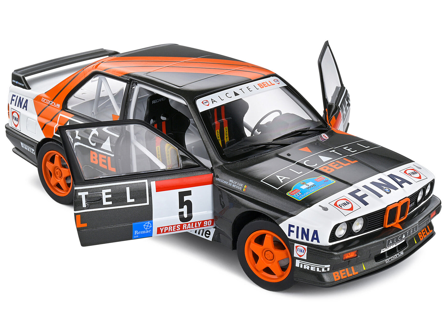 BMW E30 M3 Gr.A #5 Gregoire de Mevius - Willy Lux 3rd Place "Ypres 24 Hours Rally" (1990) "Competition" Series 1/18 Diecast Model Car by Solido-DiecastModeler.com
