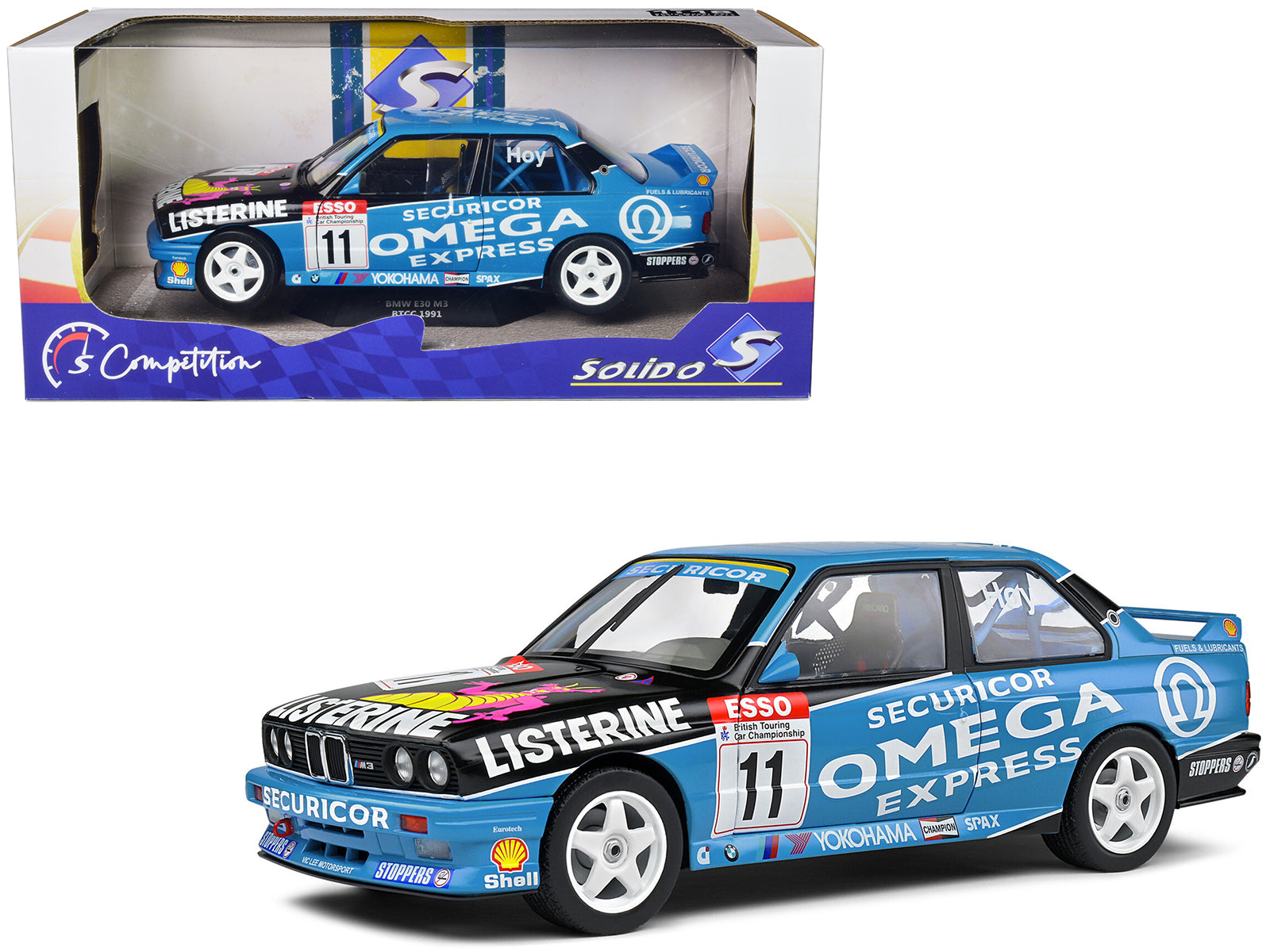 BMW E30 M3 #11 Will Hoy Winner "BTCC (British Touring Car Championship)" (1991) "Competition" Series 1/18 Diecast Model Car by Solido-DiecastModeler.com