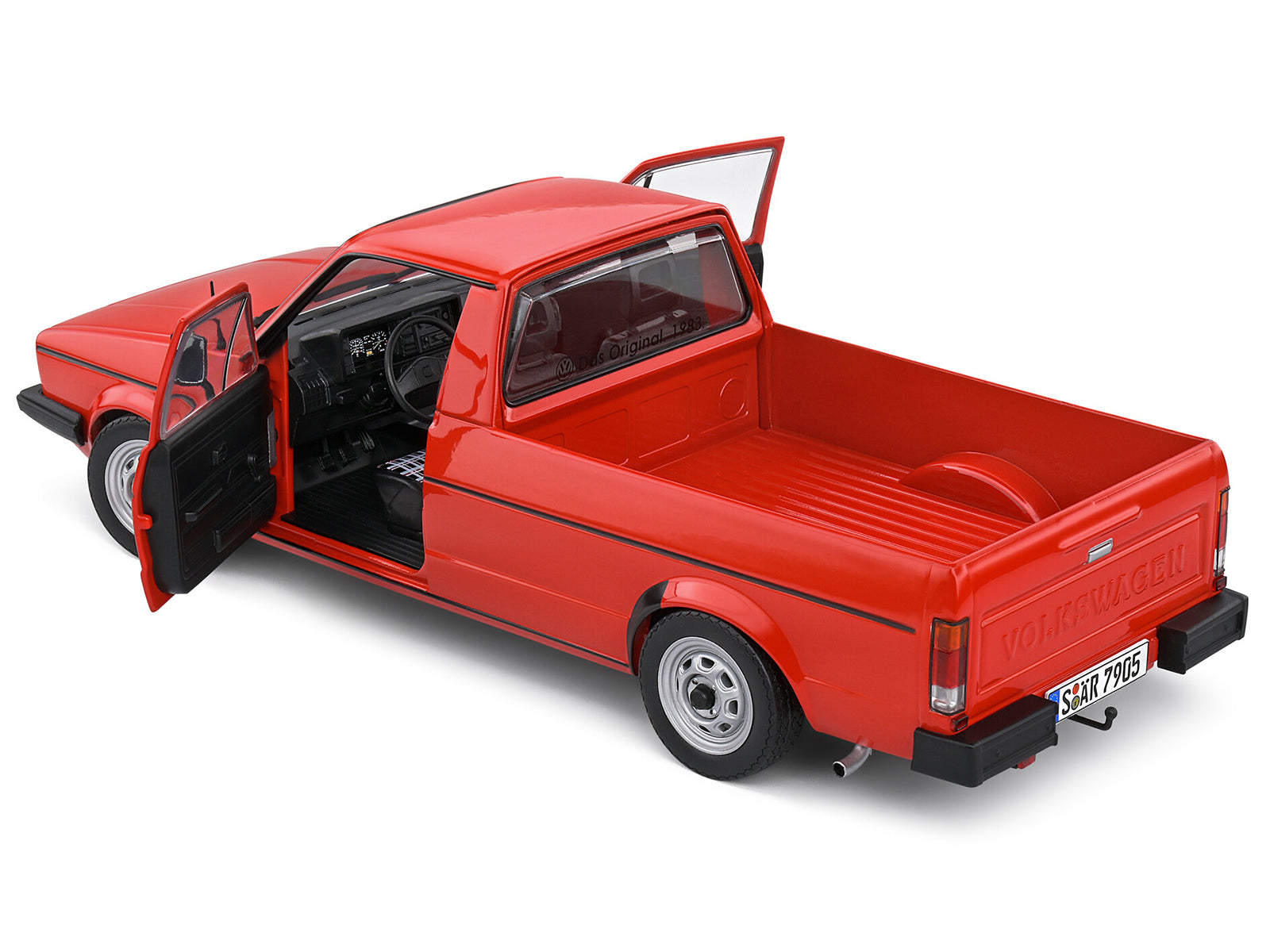 1983 Volkswagen Caddy MK 1 Pickup Truck Mars Red 1/18 Diecast Model Car by Solido-DiecastModeler.com