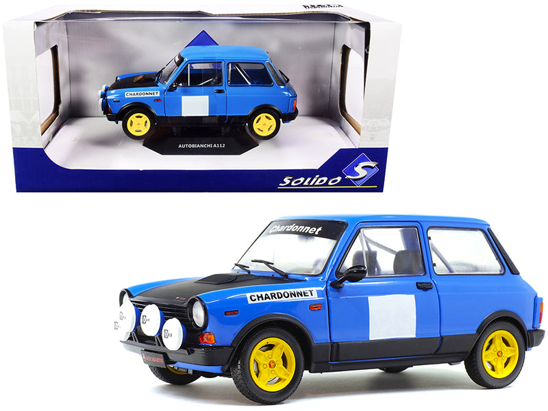 1980 Autobianchi A112 Abarth Blue "Chardonnet" Rally Car 1/18 Diecast Model Car by Solido-DiecastModeler.com