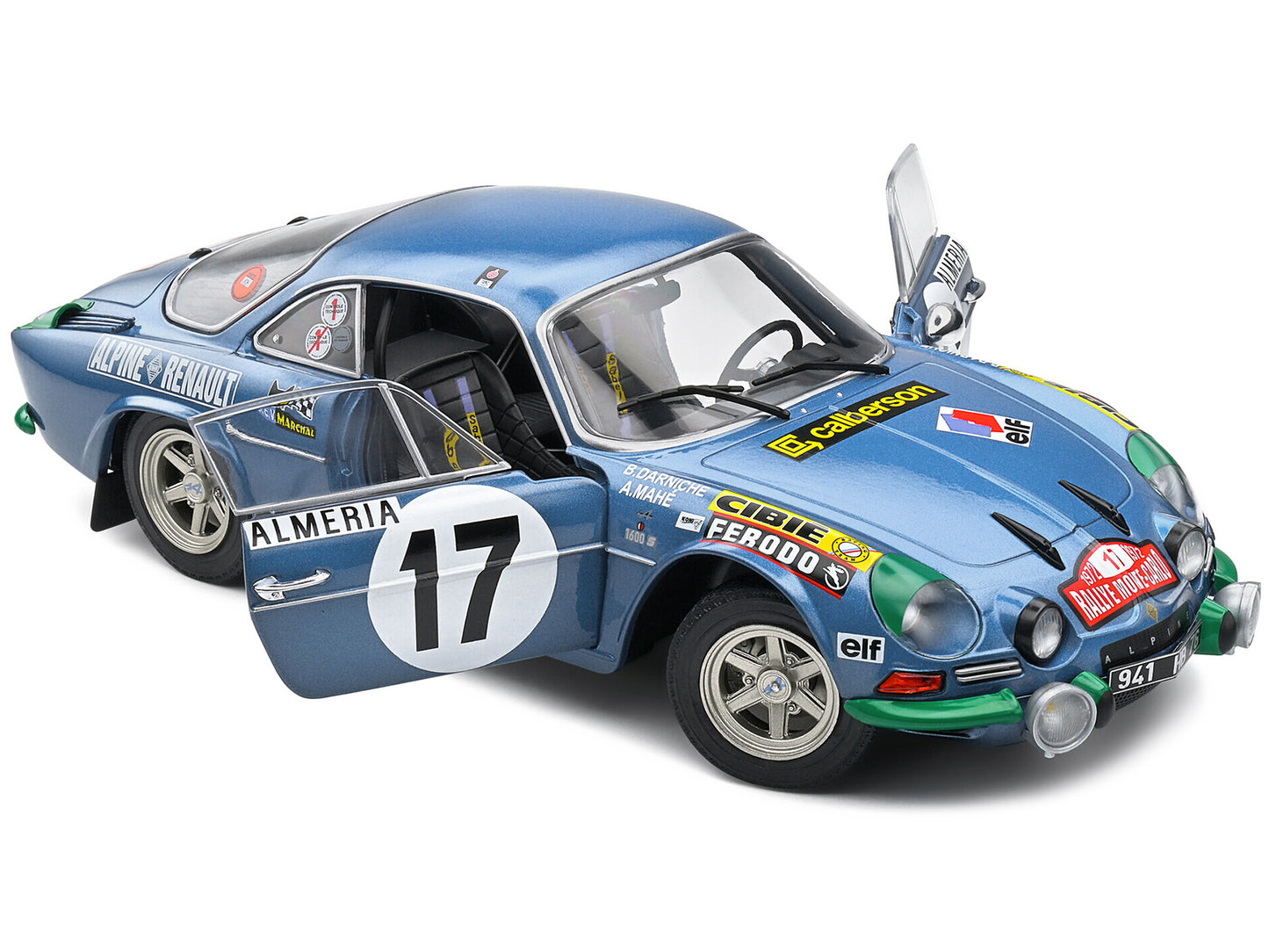 Alpine A110 1600S #17 Bernard Darniche - Alain Mahe "Rallye de Monte-Carlo" (1972) "Competition" Series 1/18 Diecast Model Car by Solido-DiecastModeler.com