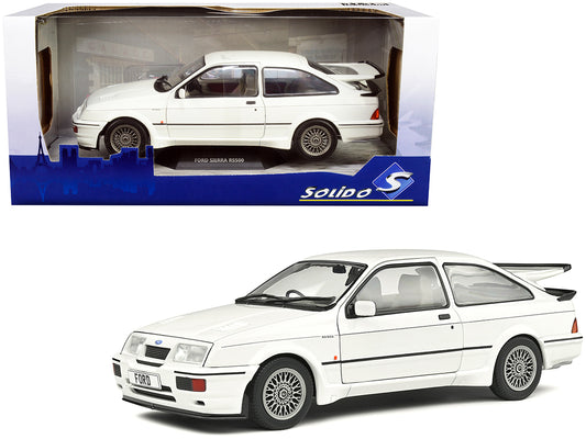 1987 Ford Sierra RS500 RHD (Right Hand Drive) White with Black Stripes 1/18 Diecast Model Car by Solido-DiecastModeler.com