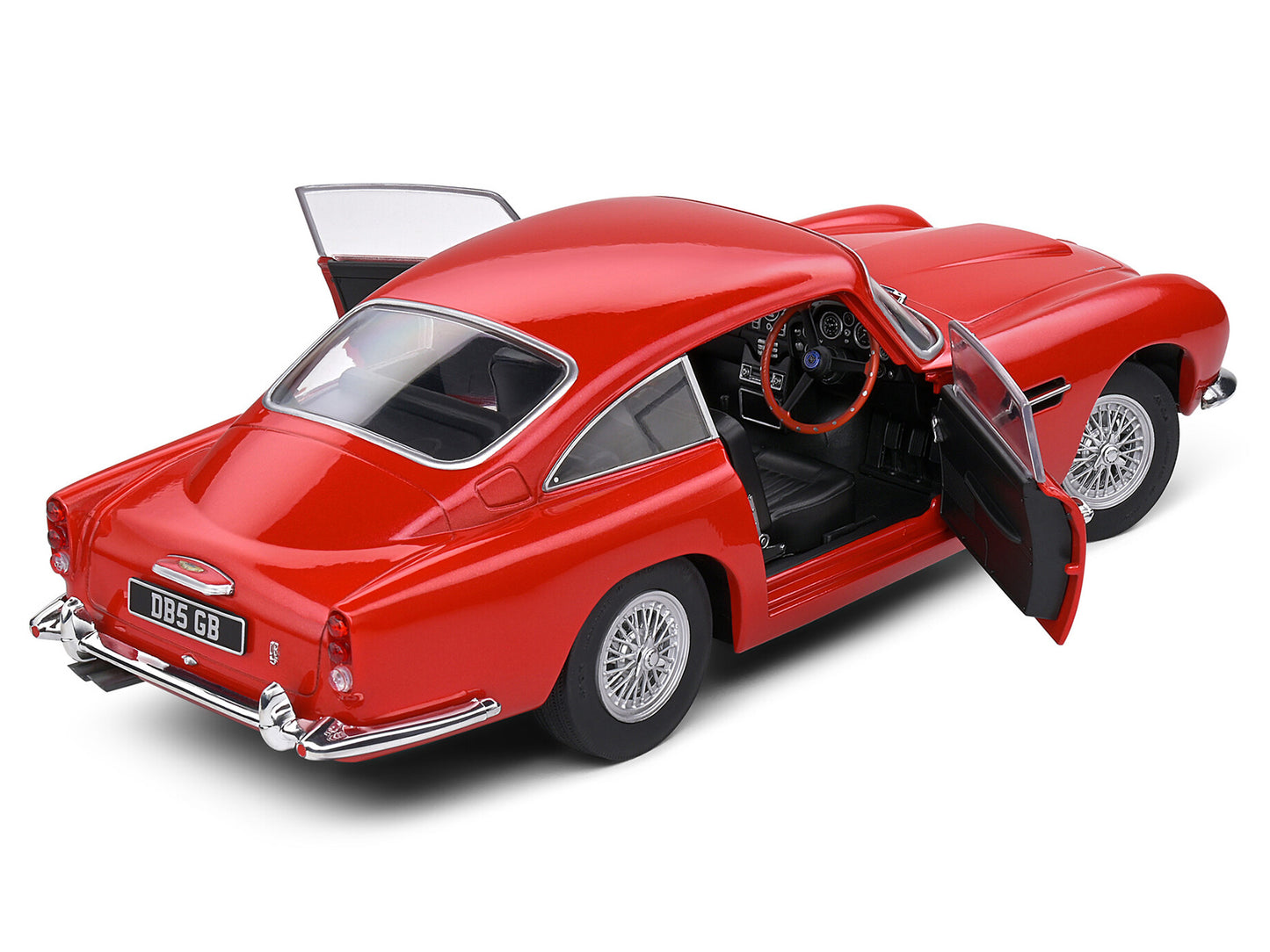 1964 Aston Martin DB5 RHD (Right Hand Drive) Red Metallic 1/18 Diecast Model Car by Solido-DiecastModeler.com