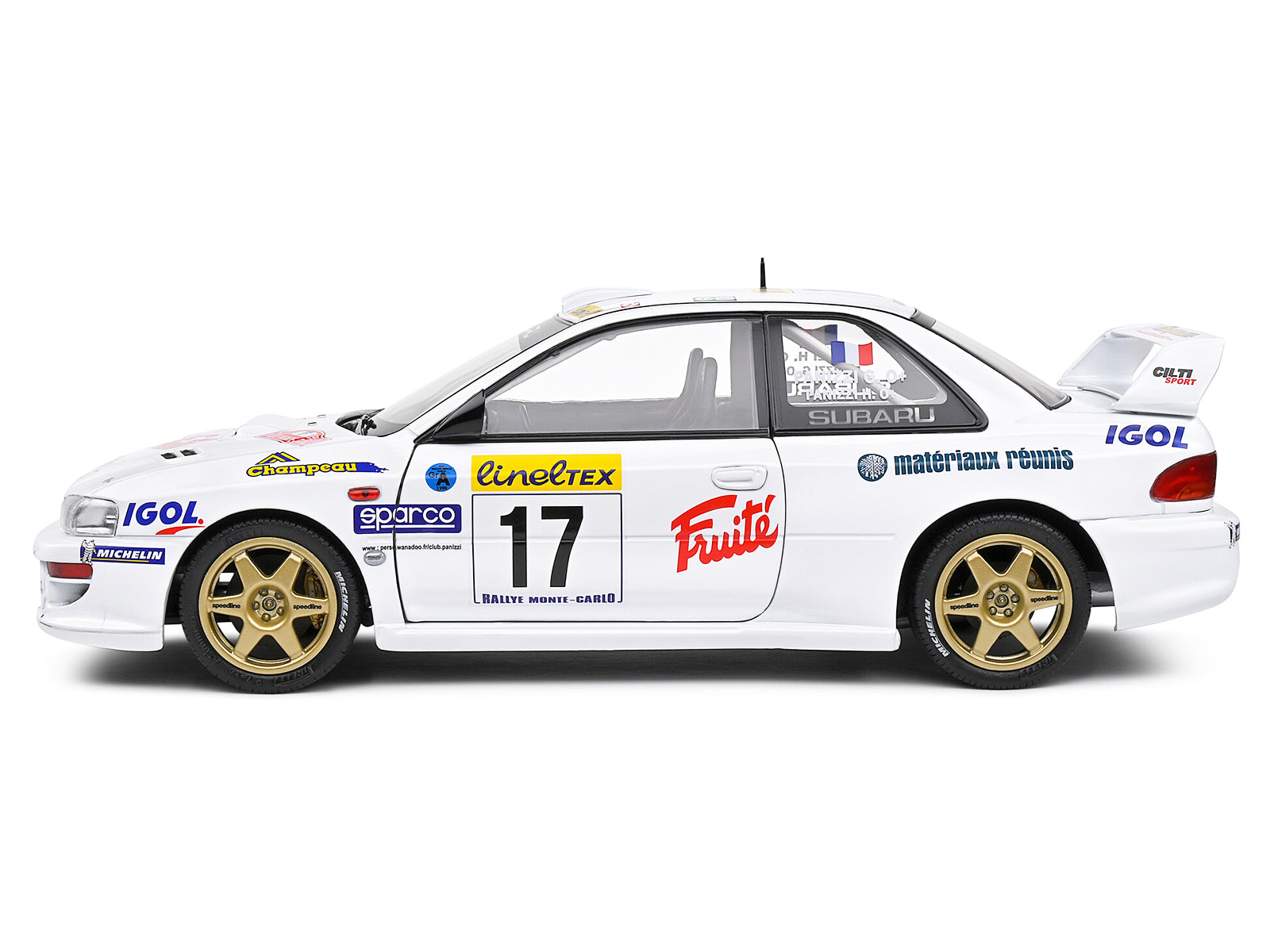 Subaru Impreza S5 WRC99 22B #17 Gilles Panizzi - Herve Panizzi "Monte Carlo Rally" (1999) "Competition" Series 1/18 Diecast Model Car by Solido-DiecastModeler.com