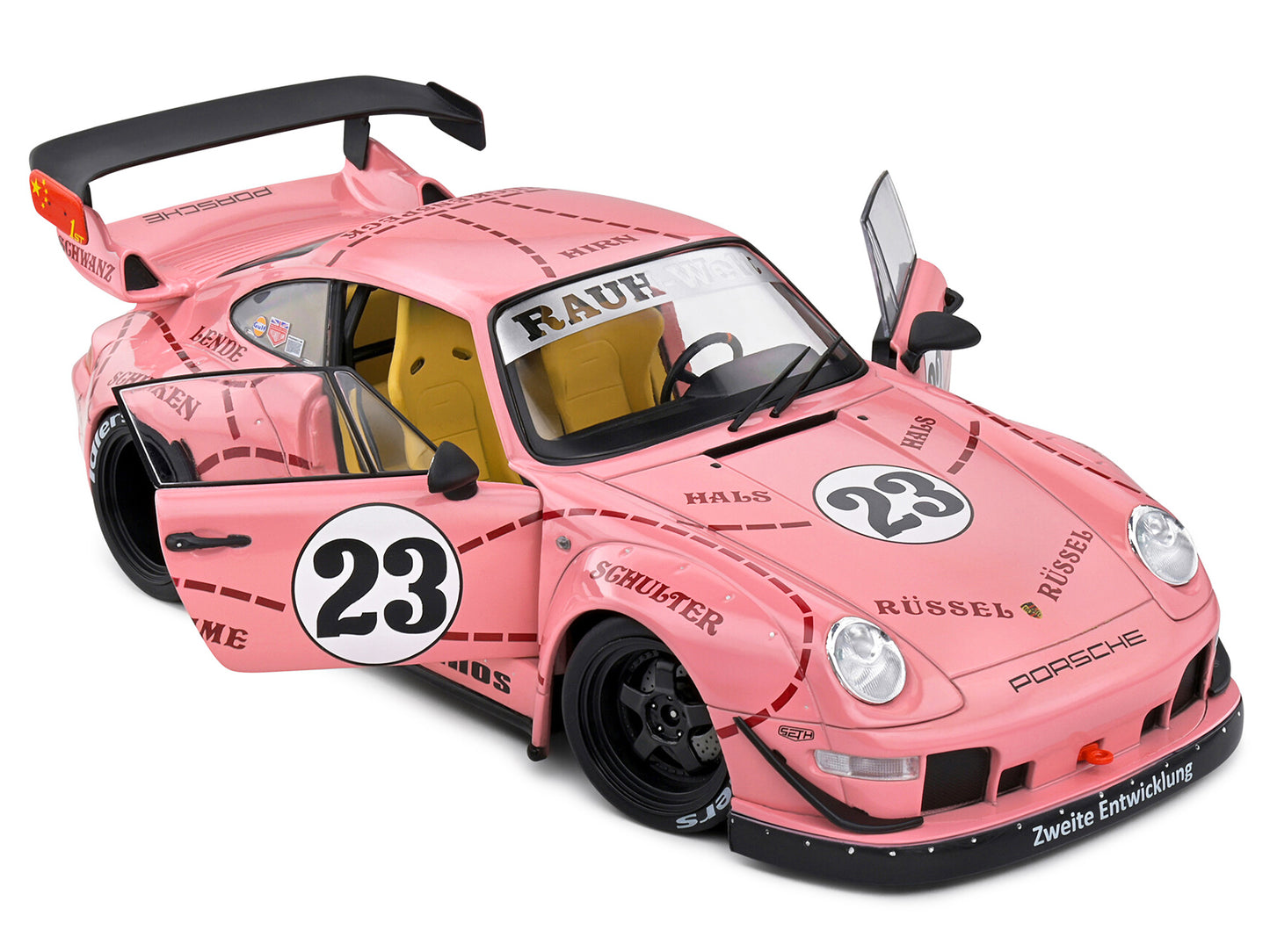 2020 RWB Bodykit #23 "Pink Pig" Pink with Graphics 1/18 Diecast Model Car by Solido