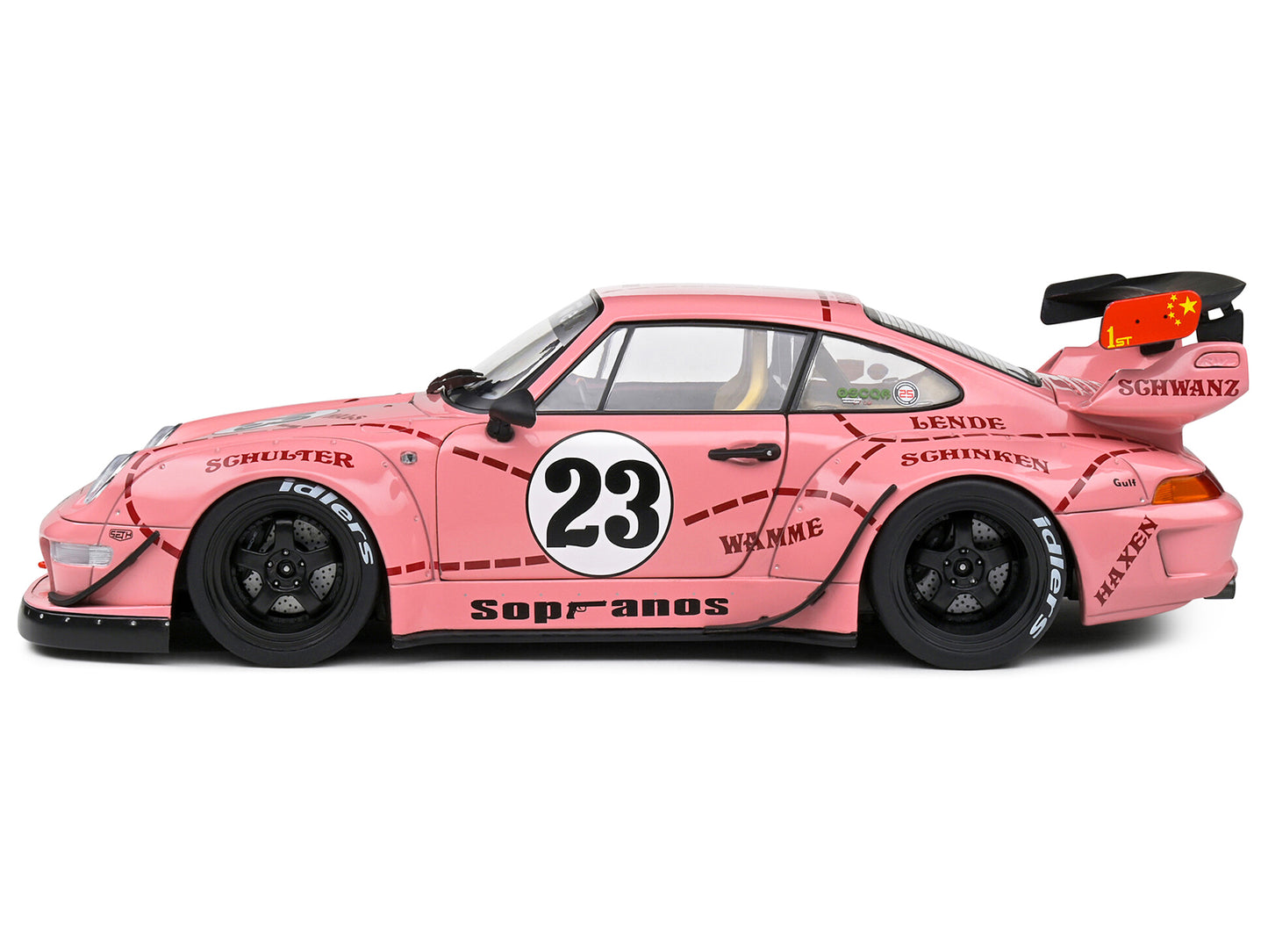 2020 RWB Bodykit #23 "Pink Pig" Pink with Graphics 1/18 Diecast Model Car by Solido