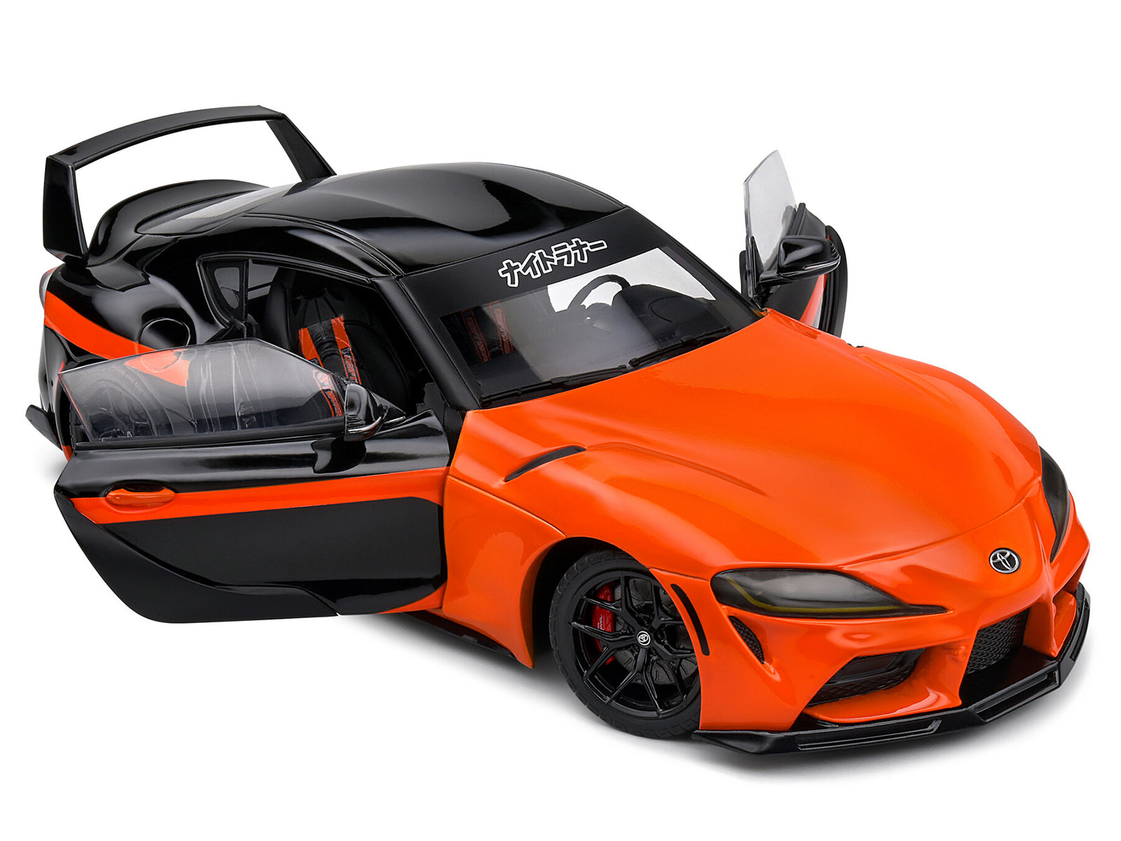 2024 Toyota GR Supra "StreetFighter" Orange and Black 1/18 Diecast Model Car by Solido-DiecastModeler.com