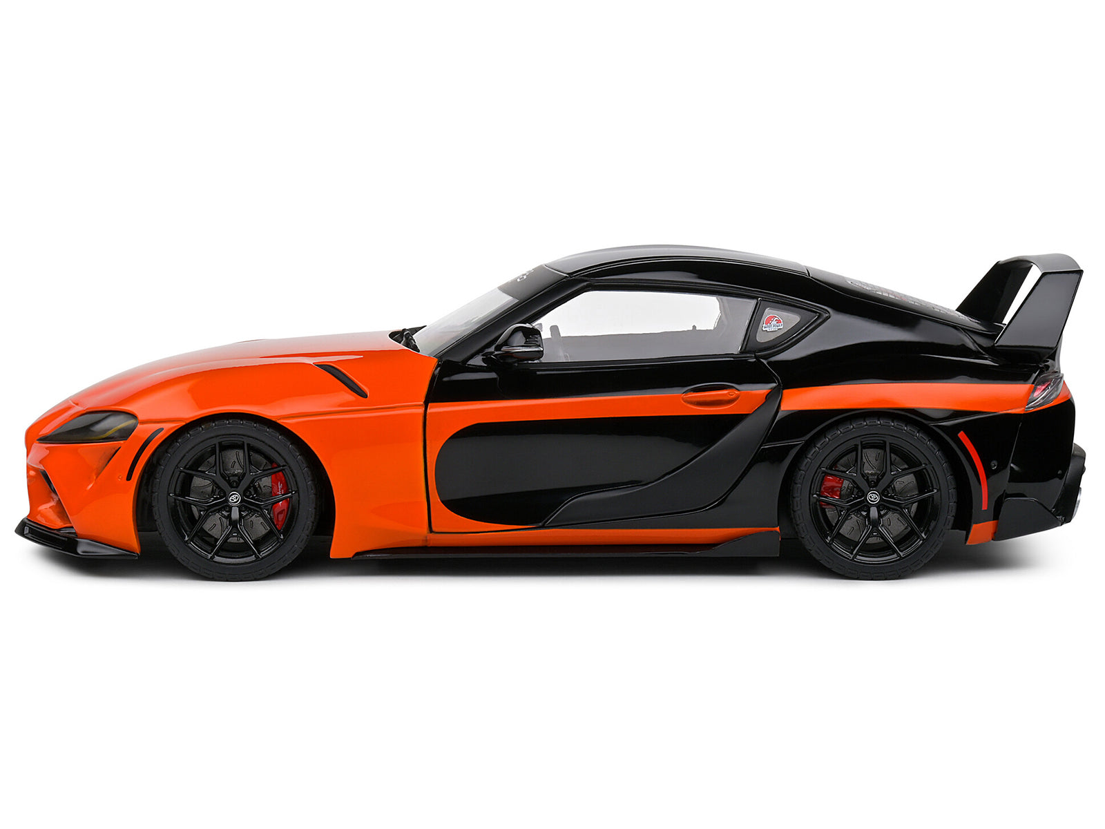 2024 Toyota GR Supra "StreetFighter" Orange and Black 1/18 Diecast Model Car by Solido-DiecastModeler.com
