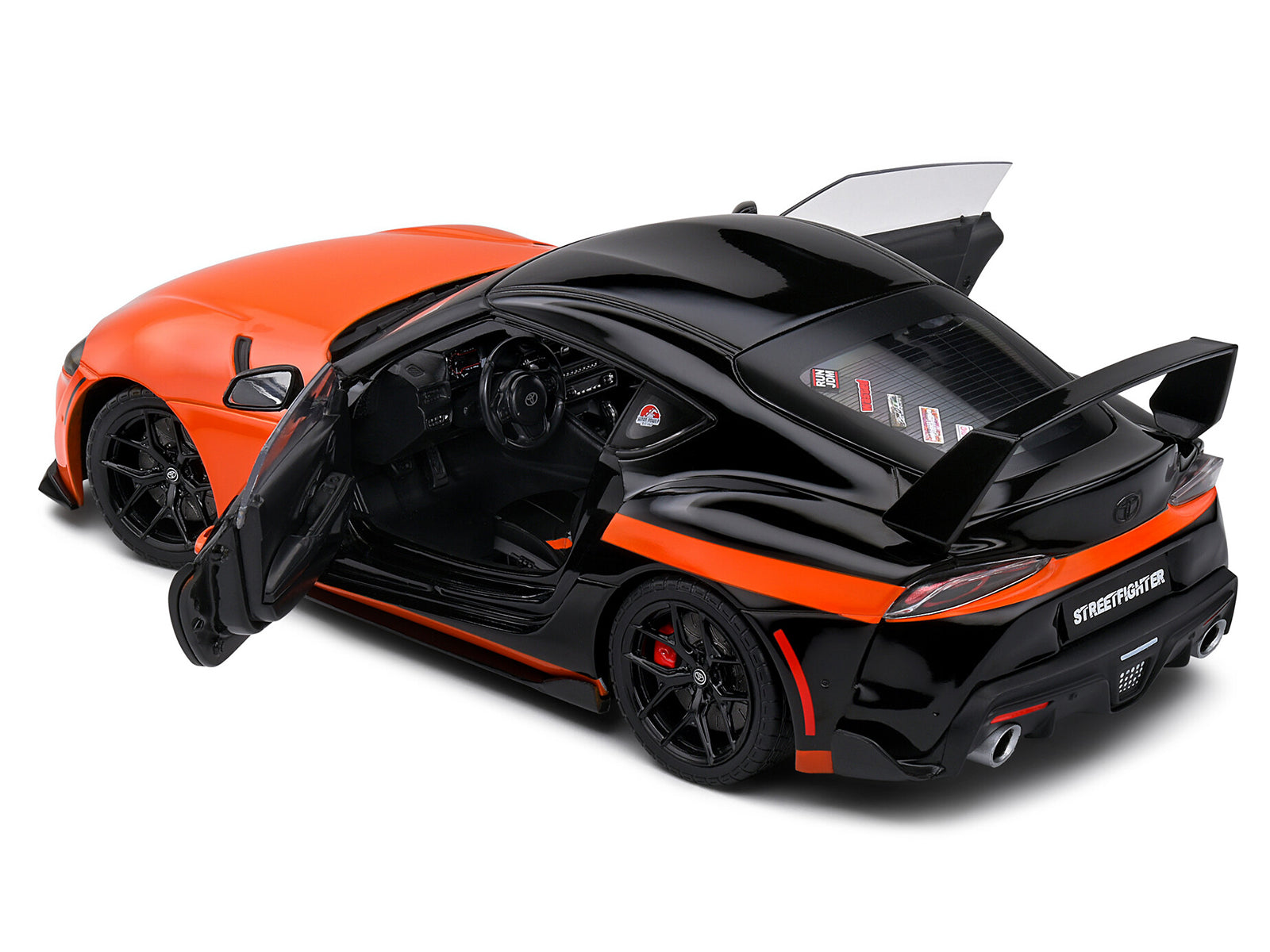 2024 Toyota GR Supra "StreetFighter" Orange and Black 1/18 Diecast Model Car by Solido-DiecastModeler.com