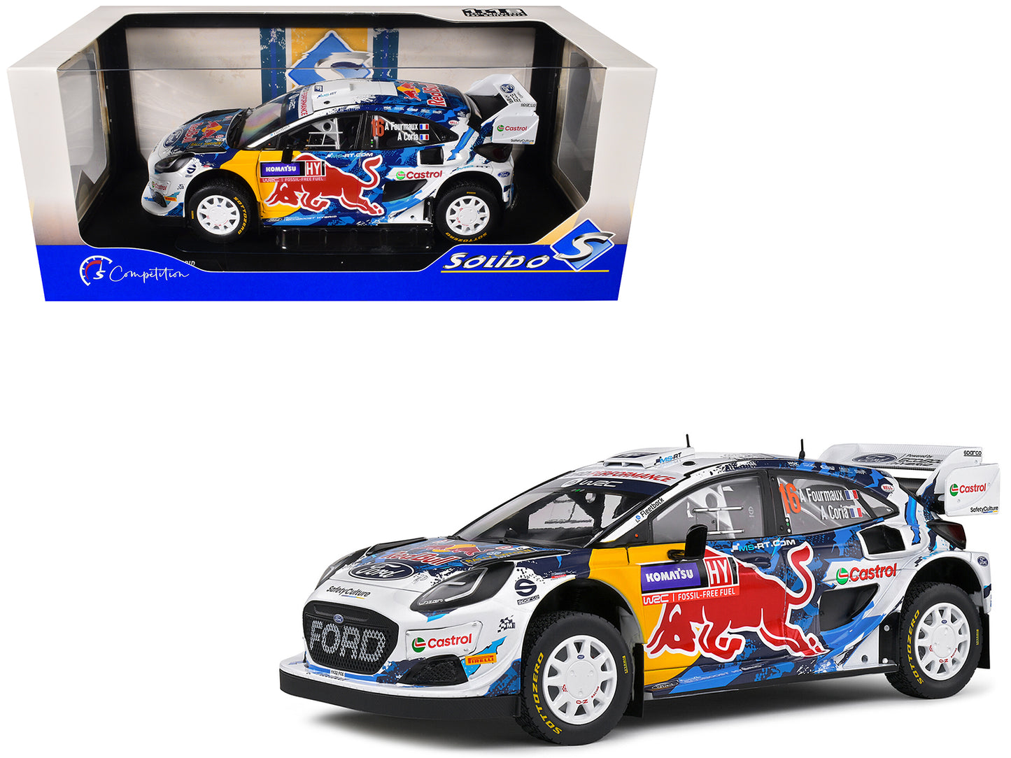 Ford Puma Rally1 Hybrid #16 Adrien Fourmaux - Alexandre Coria 3rd Place "Rally Sweden" (2024) "Competition" Series 1/18 Diecast Model Car by Solido-DiecastModeler.com