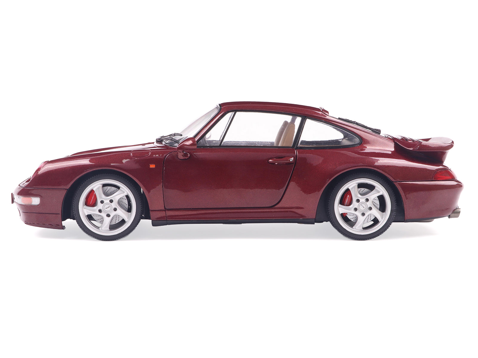 1997 Porsche 911 (993) Turbo Arena Red Metallic 1/18 Diecast Model Car by Solido-DiecastModeler.com