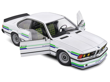 1984 BMW Alpina B7 Turbo (E24) White with Blue and Green Graphics 1/18 Diecast Model Car by Solido