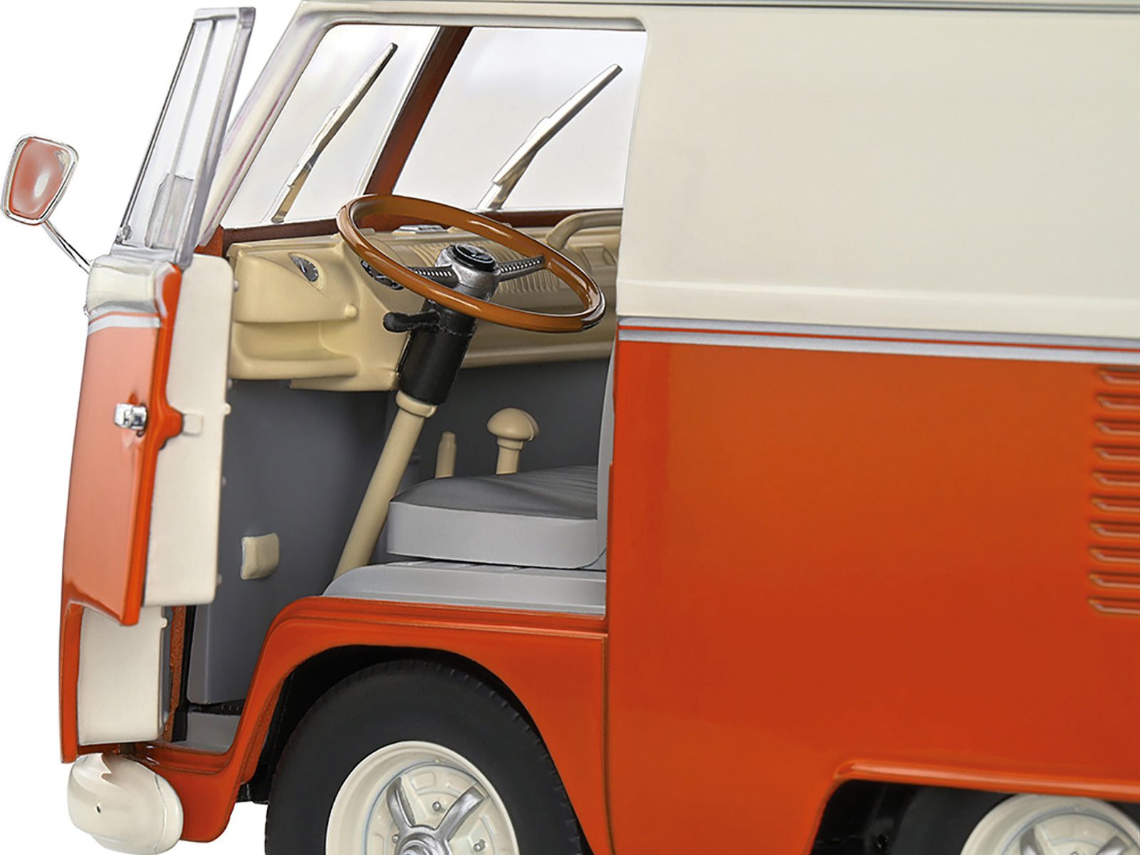 1950 Volkswagen Kool Kombi Van with Trailer Orange and White 1/18 Diecast Model Car by Solido-DiecastModeler.com