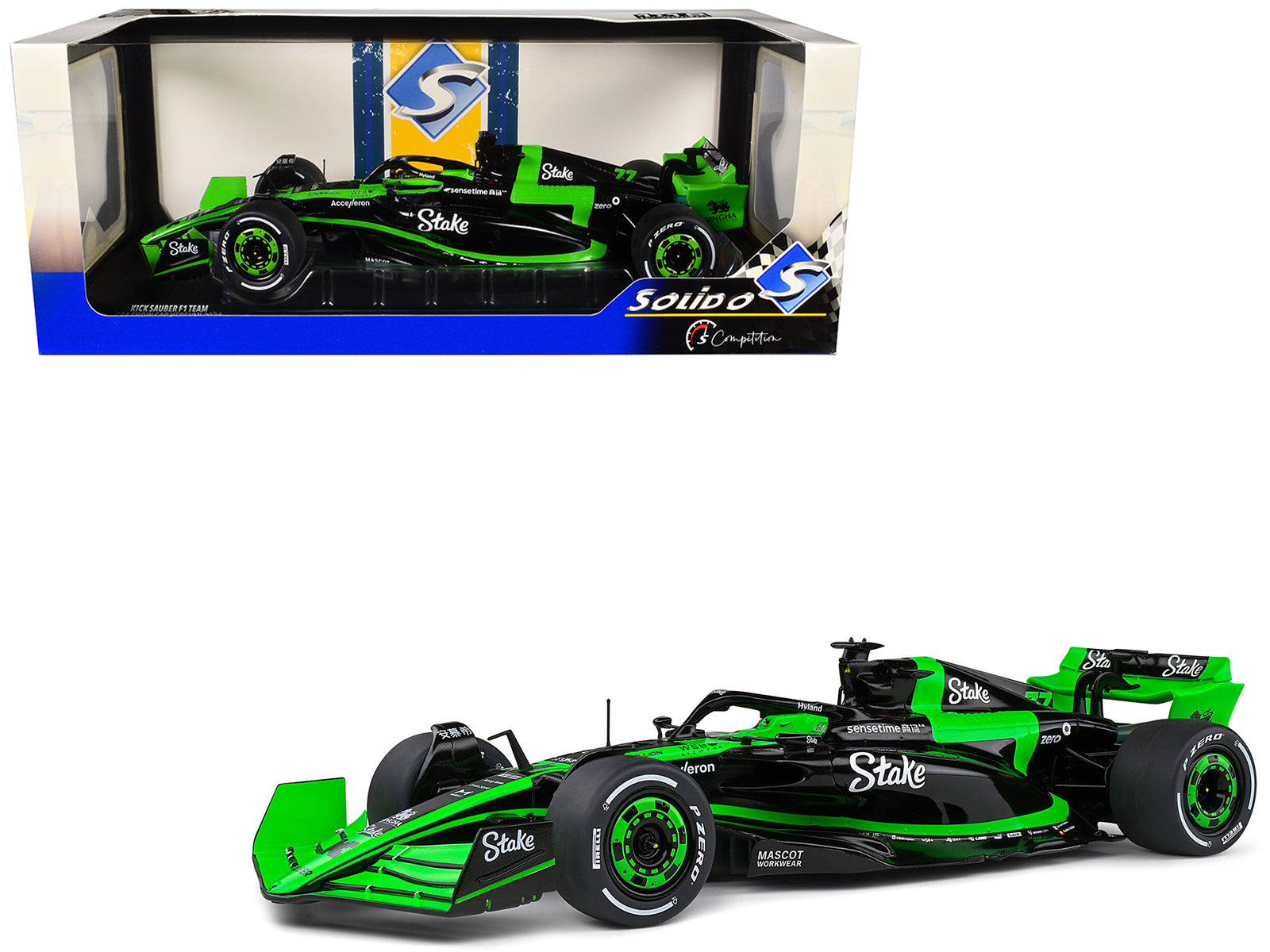 Kick Sauber C44 #77 Valtteri Bottas "Stake F1 Team Kick Sauber" Formula One F1 World Championship (2024) "Competition" Series 1/18 Diecast Model Car by Solido-DiecastModeler.com