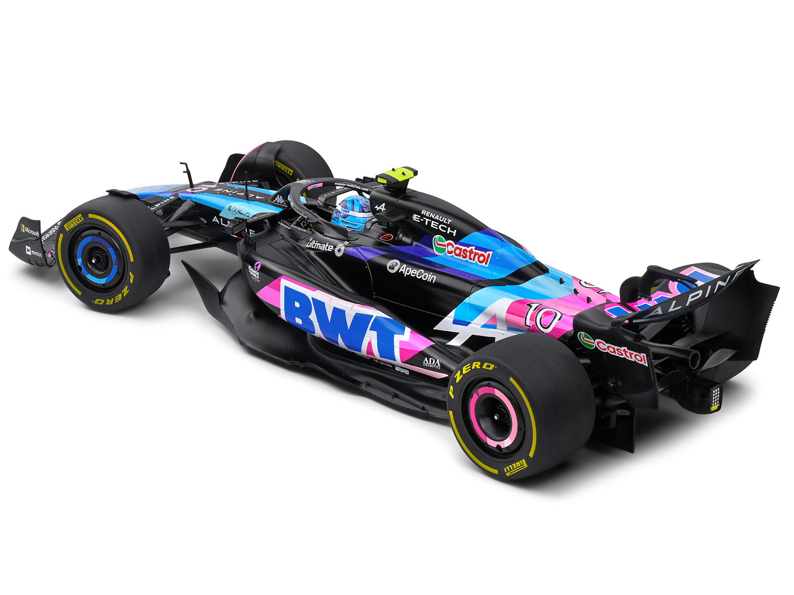 Alpine A524 #10 Pierre Gasly "BWT" Formula One F1 Monaco GP (2024) "Competition" Series 1/18 Diecast Model Car by Solido-DiecastModeler.com