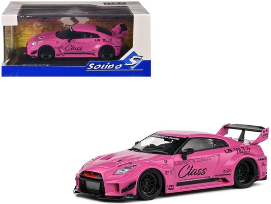 2019 Nissan GT-R (R35) LB-Silhouette Works RHD (Right Hand Drive) Pink with Graphics 1/43 Diecast Model Car by Solido-DiecastModeler.com