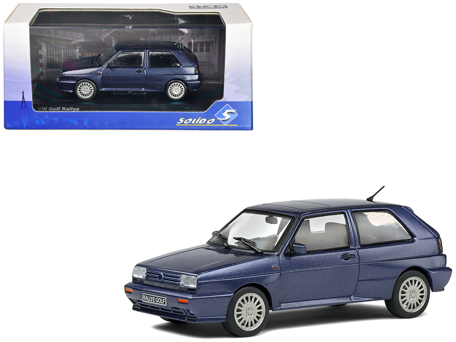 1989 Volkswagen Golf Rallye G60 Syncro Blue Metallic 1/43 Diecast Model Car by Solido-DiecastModeler.com