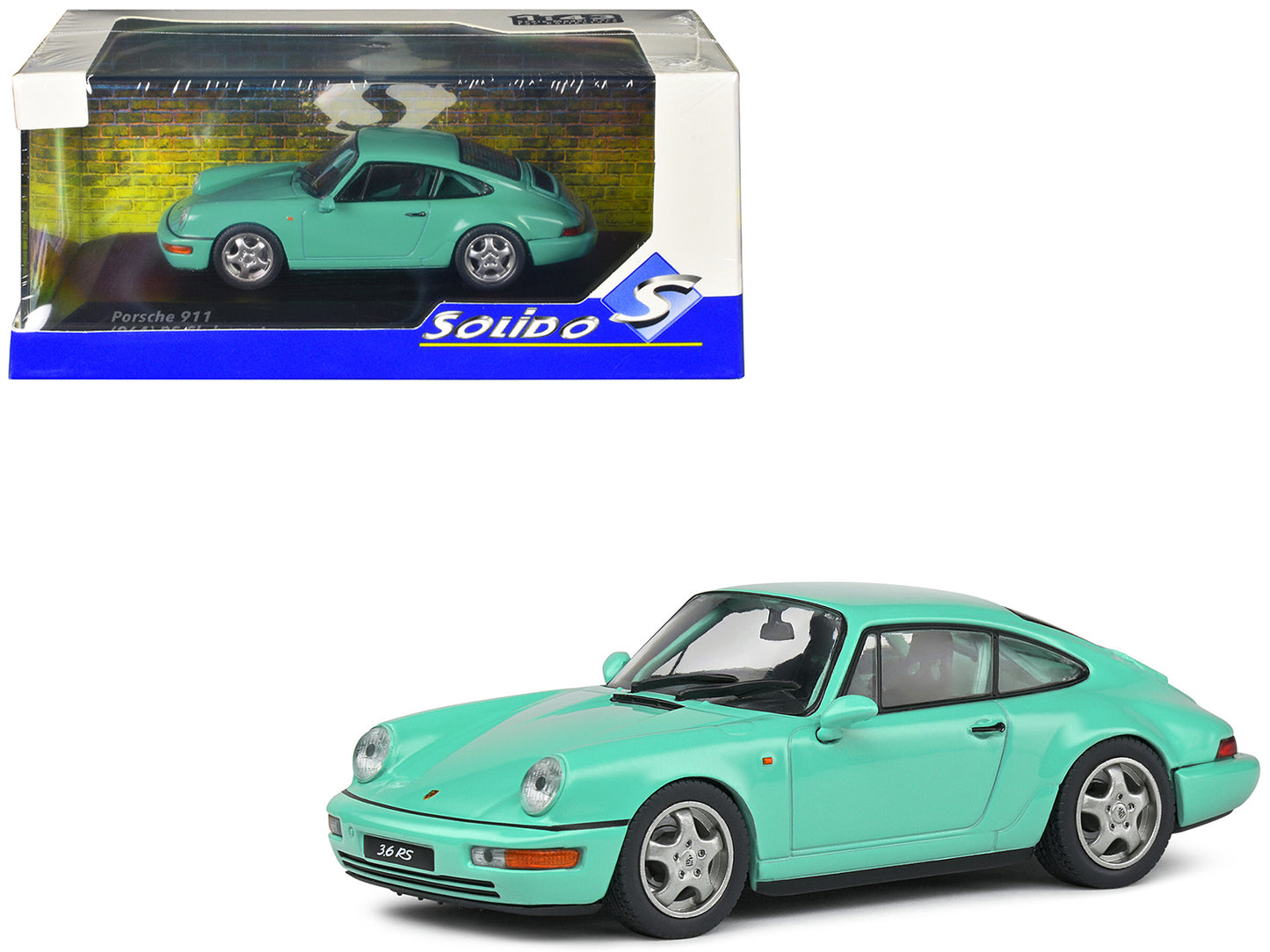 Porsche 911 (964) RS Clubsport Mint Green 1/43 Diecast Model Car by Solido-DiecastModeler.com