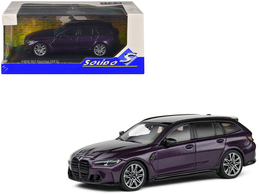 2023 BMW M3 Touring (G81) Competition Daytona Violet Metallic with Black Top 1/43 Diecast Model Car by Solido-DiecastModeler.com