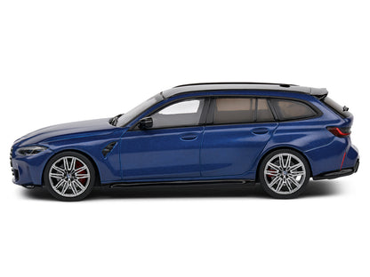 2023 BMW M3 Touring (G81) Competition San Marino Blue Metallic with Black Top 1/43 Diecast Model Car by Solido-DiecastModeler.com