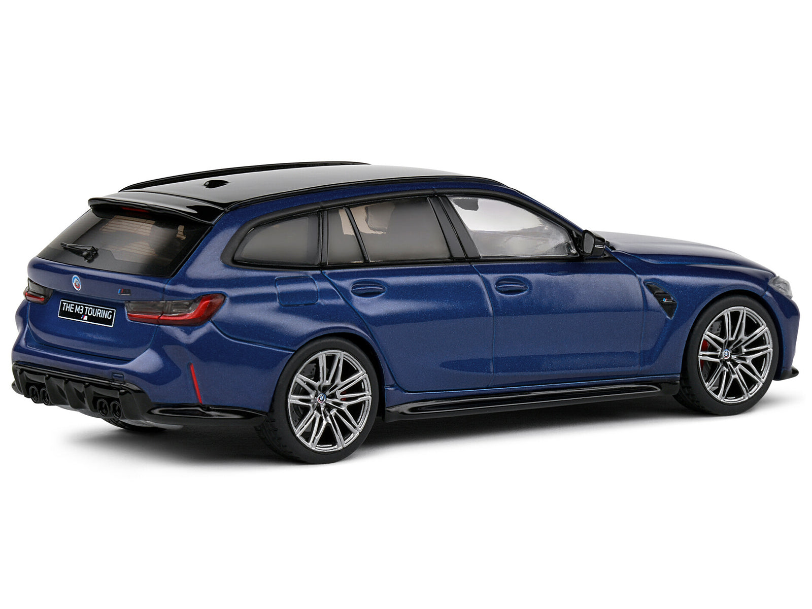 2023 BMW M3 Touring (G81) Competition San Marino Blue Metallic with Black Top 1/43 Diecast Model Car by Solido-DiecastModeler.com