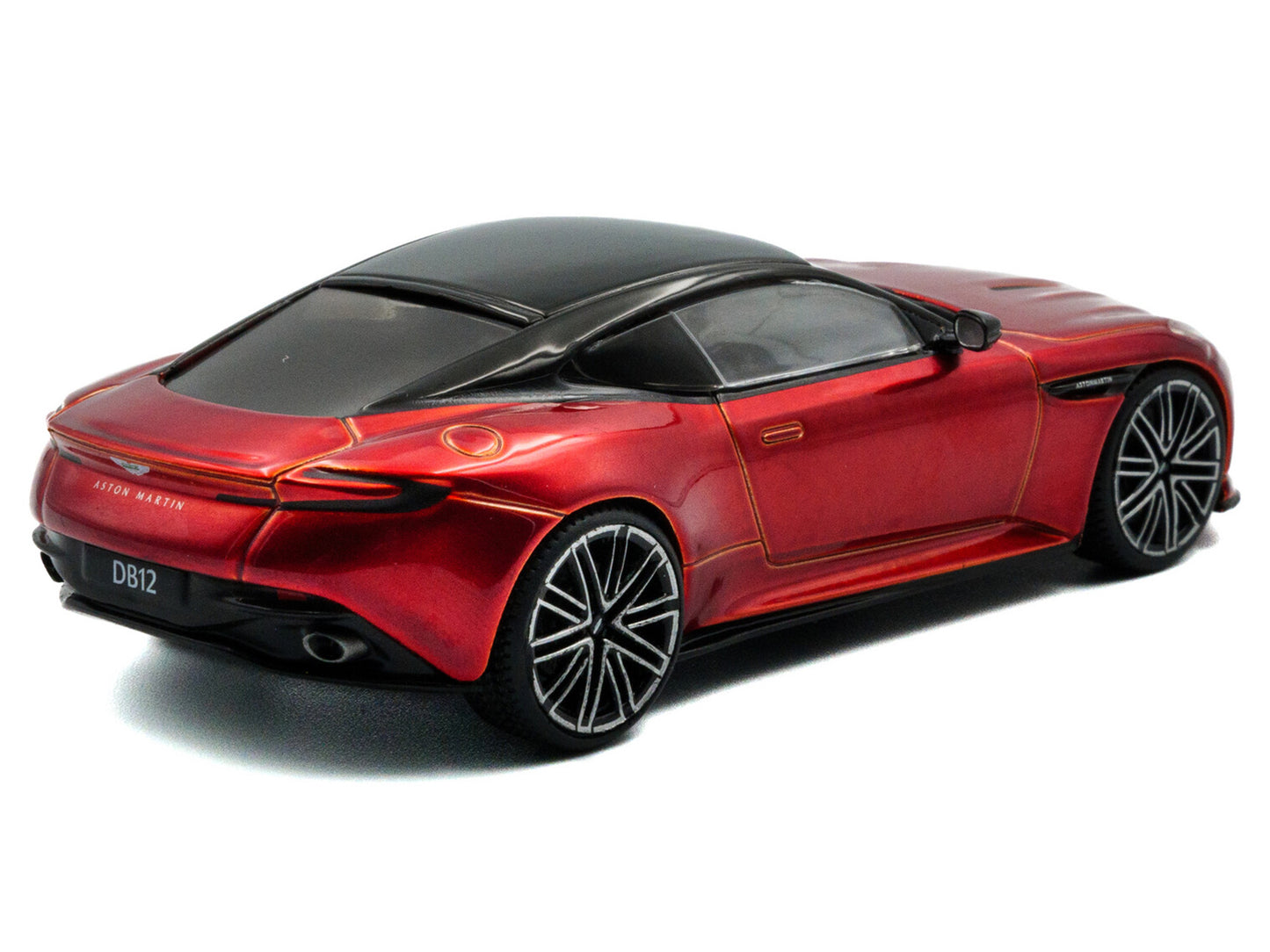 2023 Aston Martin DB12 Coupe Hyper Red Metallic with Black Top 1/43 Diecast Model Car by Solido