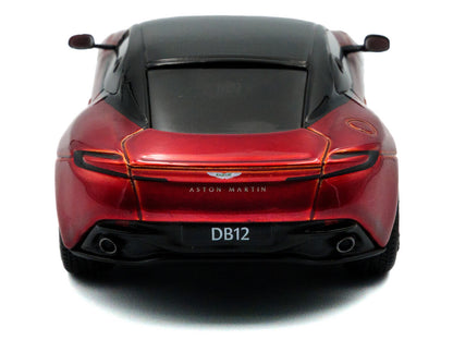 2023 Aston Martin DB12 Coupe Hyper Red Metallic with Black Top 1/43 Diecast Model Car by Solido