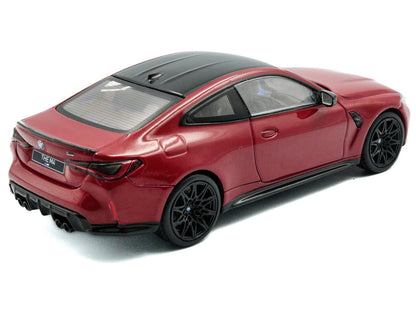 2023 BMW M4 Competition (G82) Imola Red with Black Top 1/43 Diecast Model Car by Solido