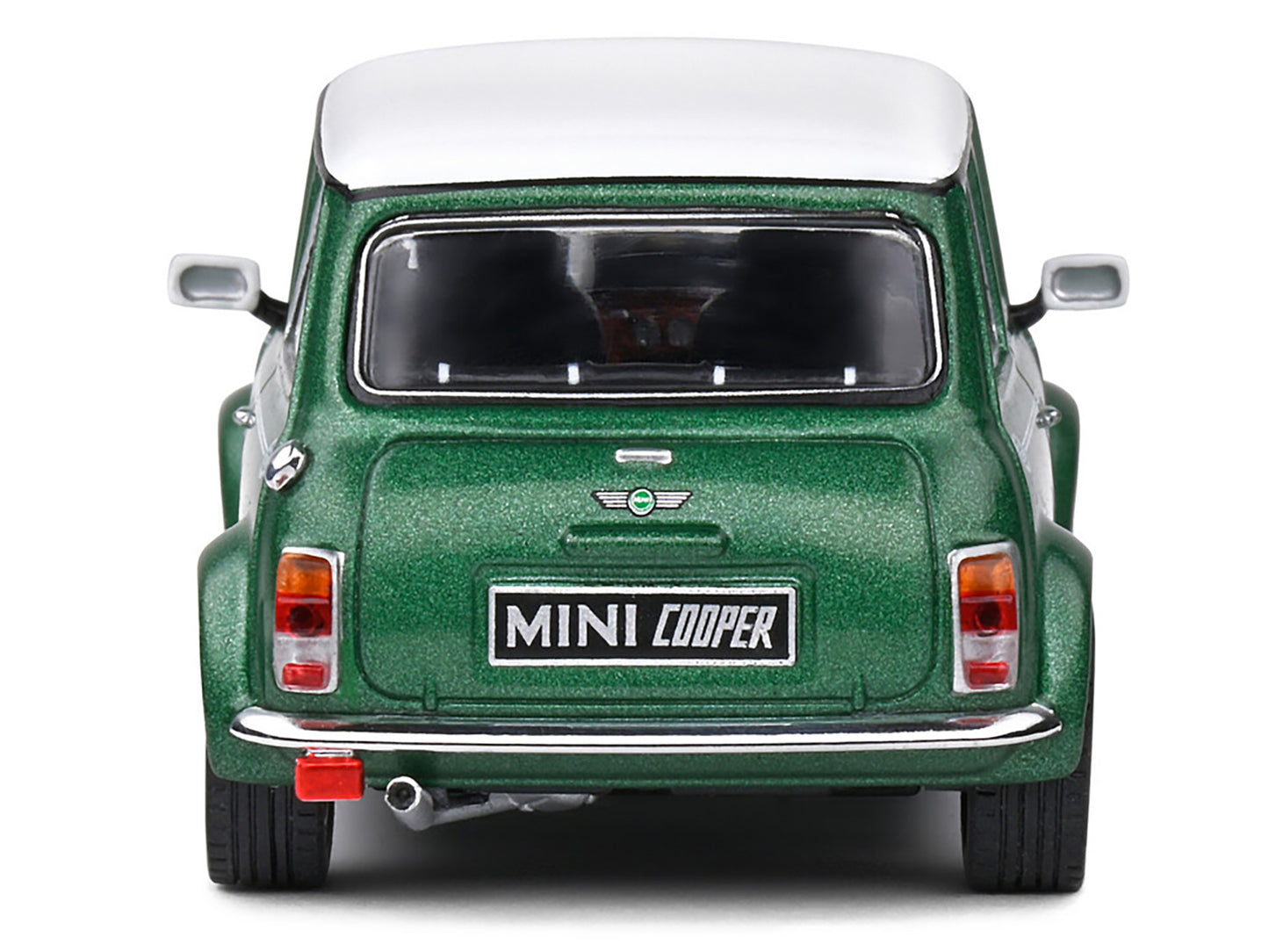 1994 Mini Cooper Sport British Racing Green with White Top and Stripes 1/43 Diecast Model Car by Solido