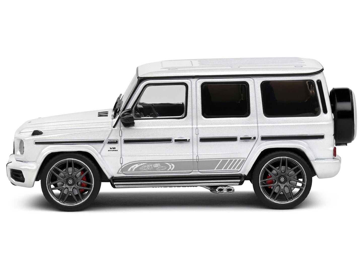 2022 Mercedes-Benz AMG G63 Diamond White Metallic with Graphics 1/43 Diecast Model Car by Solido