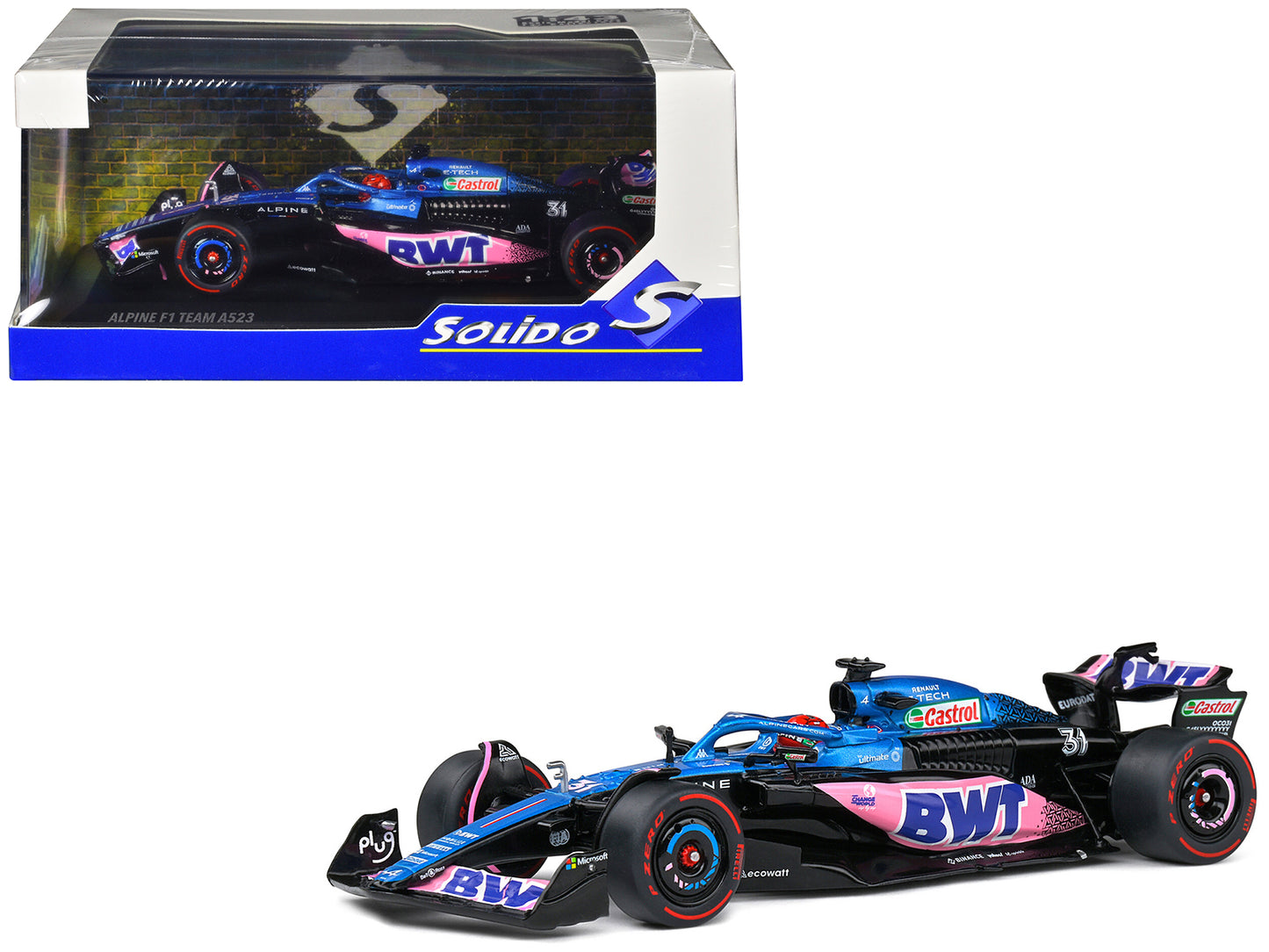 Alpine A523 #31 Esteban Ocon "BWT" 3rd Place "Formula One F1" Monaco GP (2023) 1/43 Diecast Model Car by Solido-DiecastModeler.com