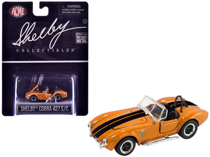 Shelby Cobra 427 S/C Orange with Black Stripes "Shelby Collectibles" Series 1/64 Diecast Model Car by ACME